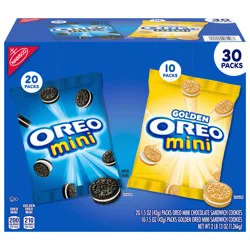 OREO Minis Sandwich Cookies Variety Pack, Original Creme and Golden OREO, 30 Snack Packs