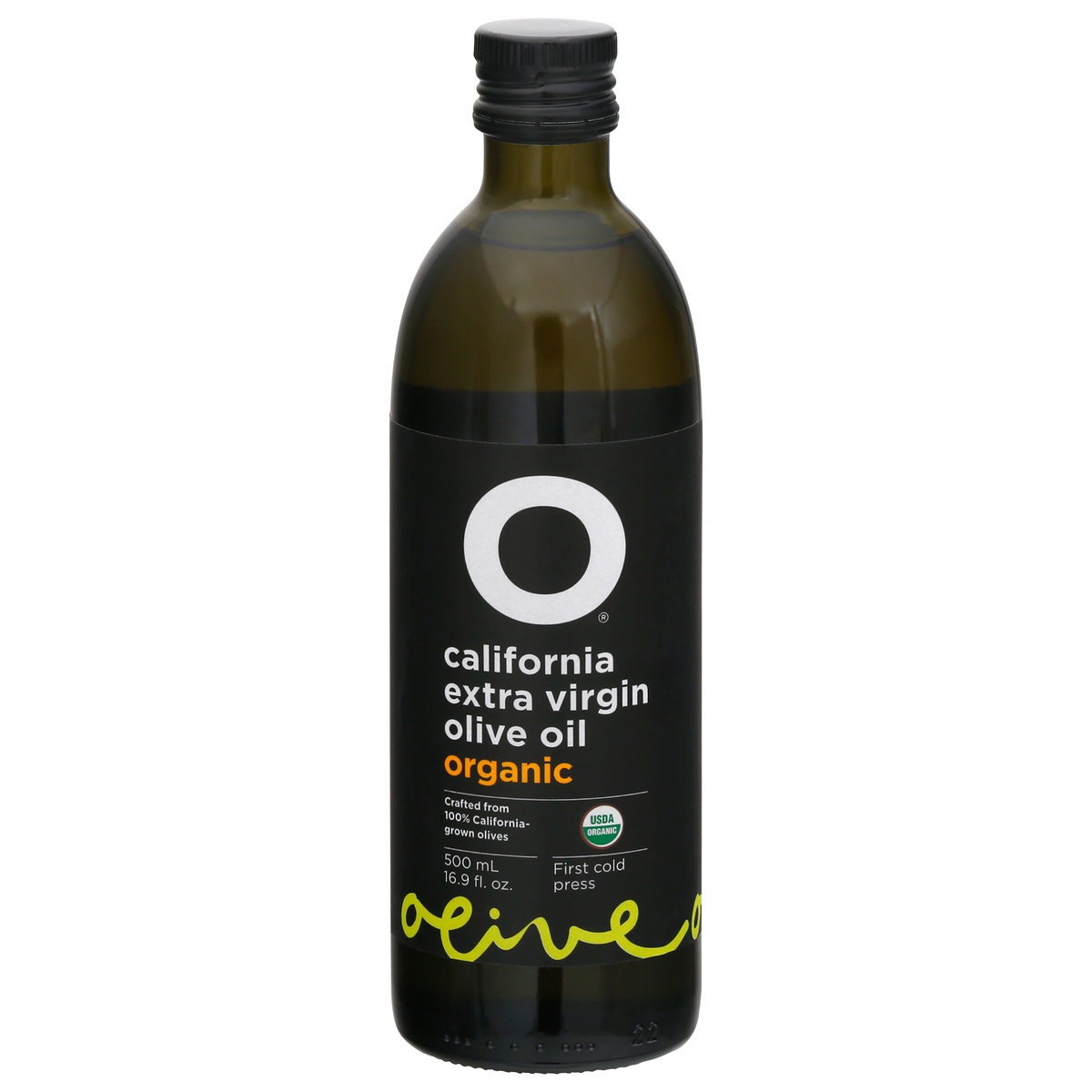 slide 1 of 1, O Organic California Extra Virgin Olive Oil 500 ml, 17 oz