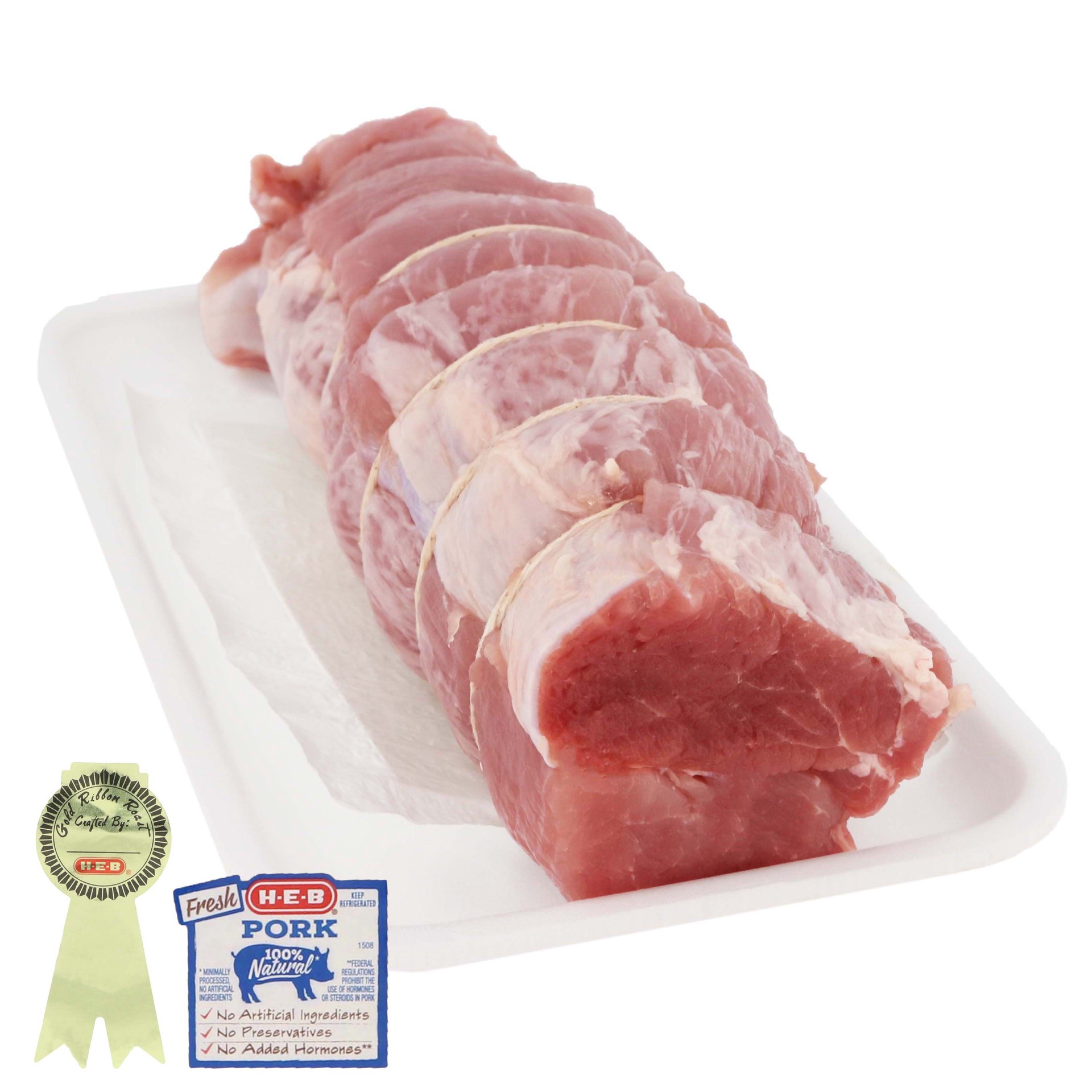 slide 1 of 1, H-E-B Pork Tenderloin Roast, Gold Ribbon, per lb