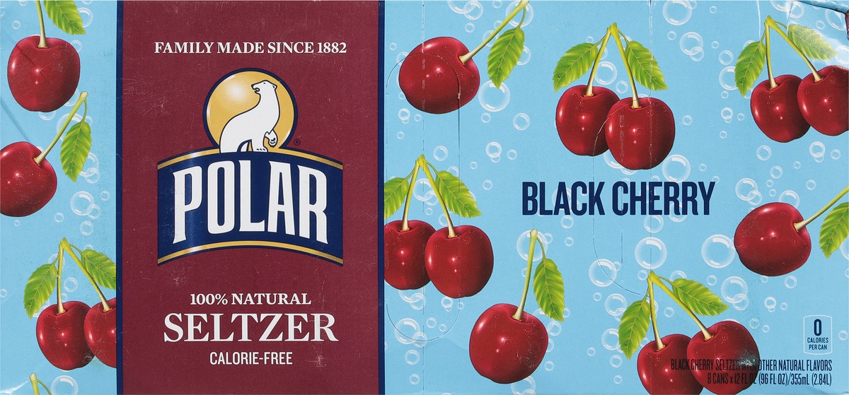 slide 7 of 9, Polar Calorie-Free Black Cherry Seltzer 8 - 12 fl oz Cans, 8 ct