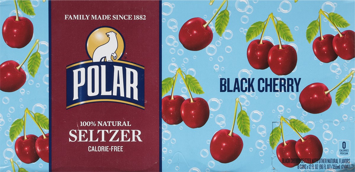 slide 9 of 9, Polar Calorie-Free Black Cherry Seltzer 8 - 12 fl oz Cans, 8 ct