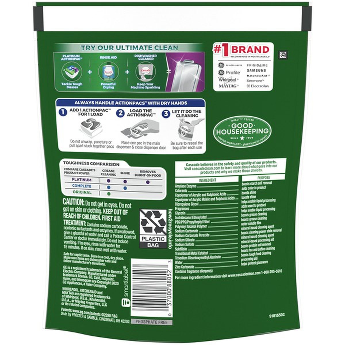 Cascade Complete Actionpacs Dishwasher Detergent Pods, Fresh 27 ct Shipt