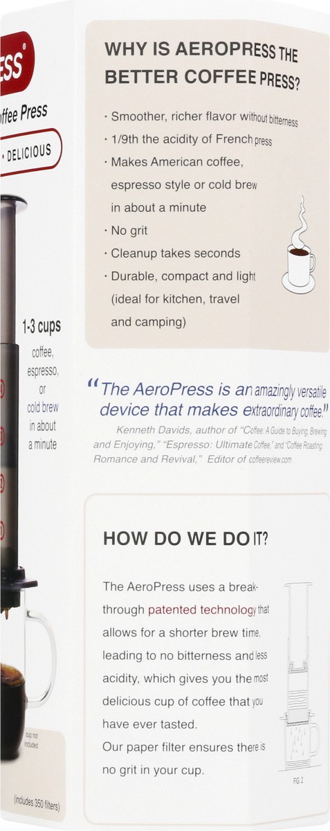 slide 8 of 9, AeroPress Coffee Maker 1 ea, 1 ct