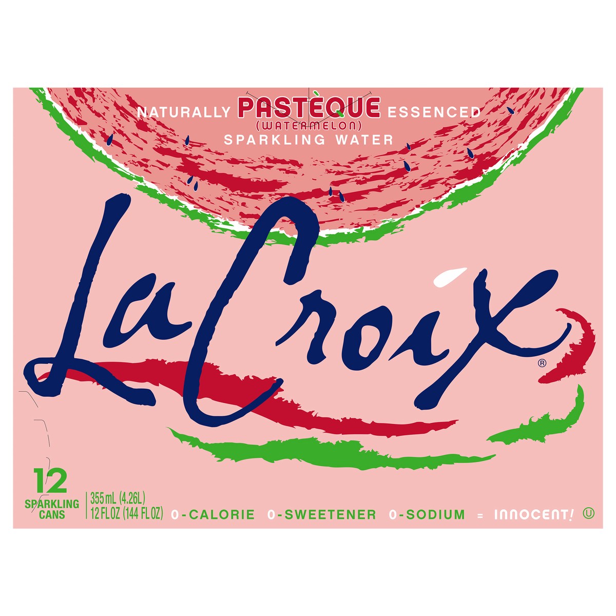 slide 7 of 11, La Croix Pasteque 12 Pack 12oz, 144 fl oz