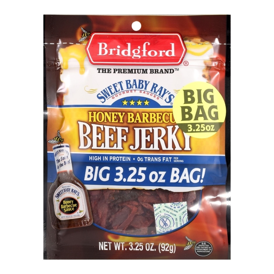 slide 1 of 1, Sweet Baby Rays Bridgford Sweet Baby Ray S Honey Barbecue Beef Jerky, 3.25 oz