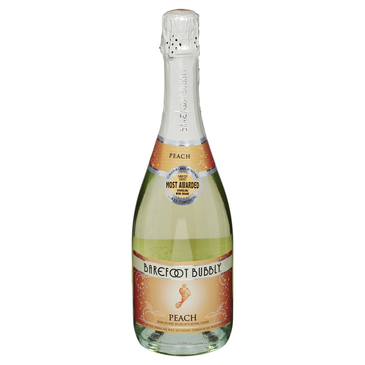 slide 1 of 2, Barefoot Bubbly Peach, 750 ml