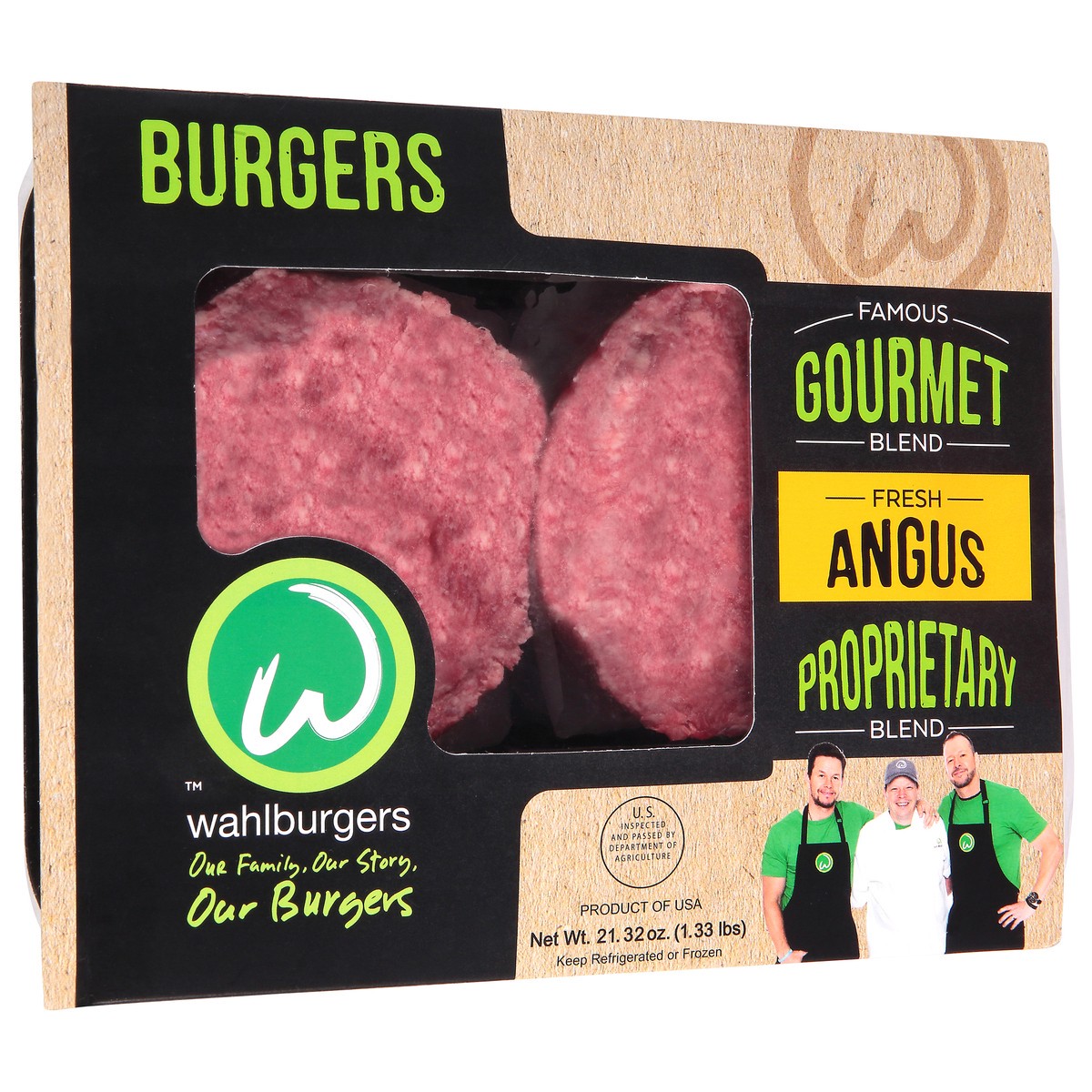 slide 7 of 9, Wahlburgers Fresh Angus Famous Gourmet Blend Burgers 21.32 oz, 21.32 oz