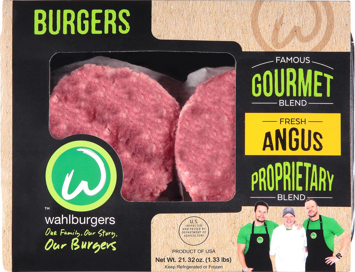 slide 4 of 9, Wahlburgers Fresh Angus Famous Gourmet Blend Burgers 21.32 oz, 21.32 oz