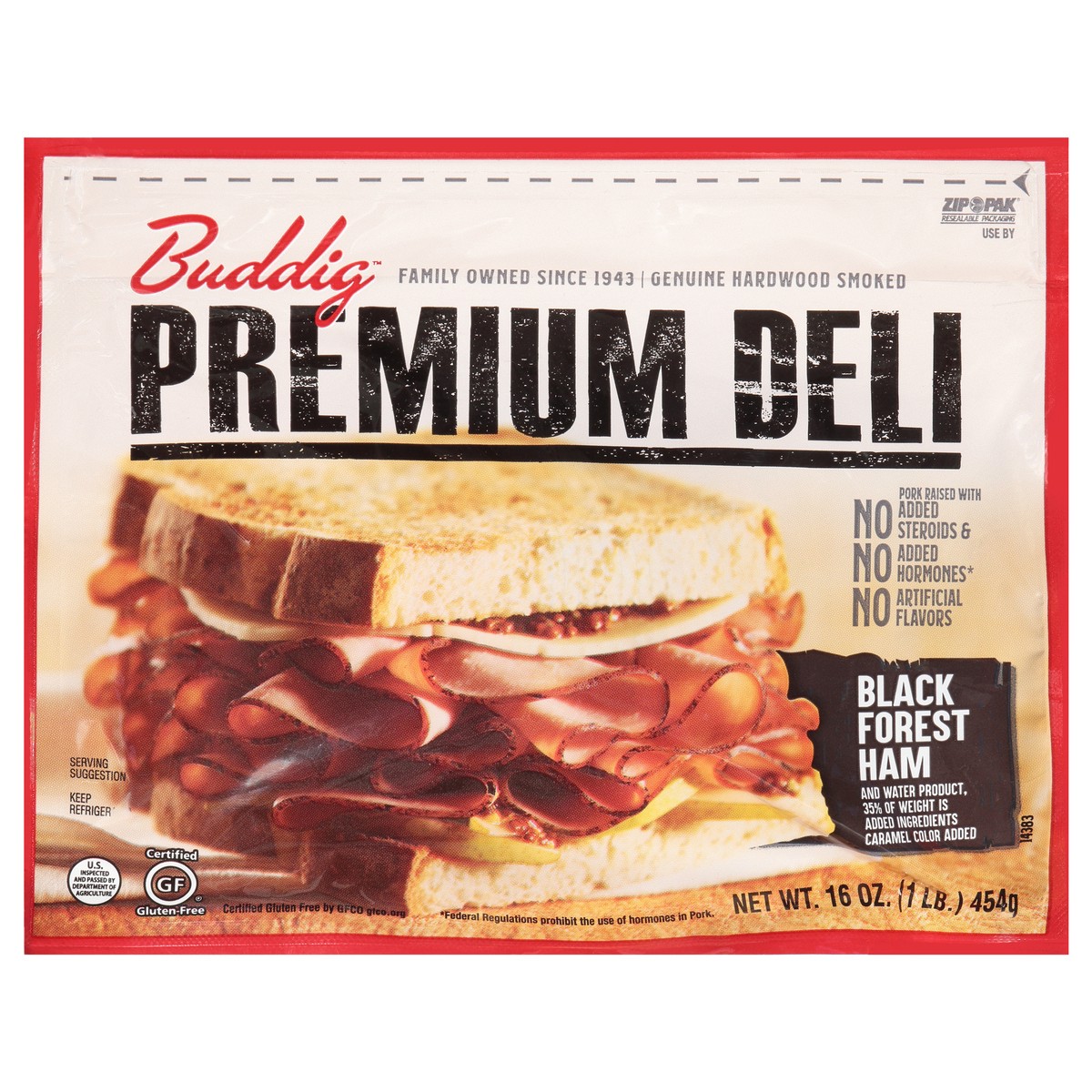 slide 1 of 10, Buddig Premium Deli Black Forest Ham 16 oz. Pack, 16 oz