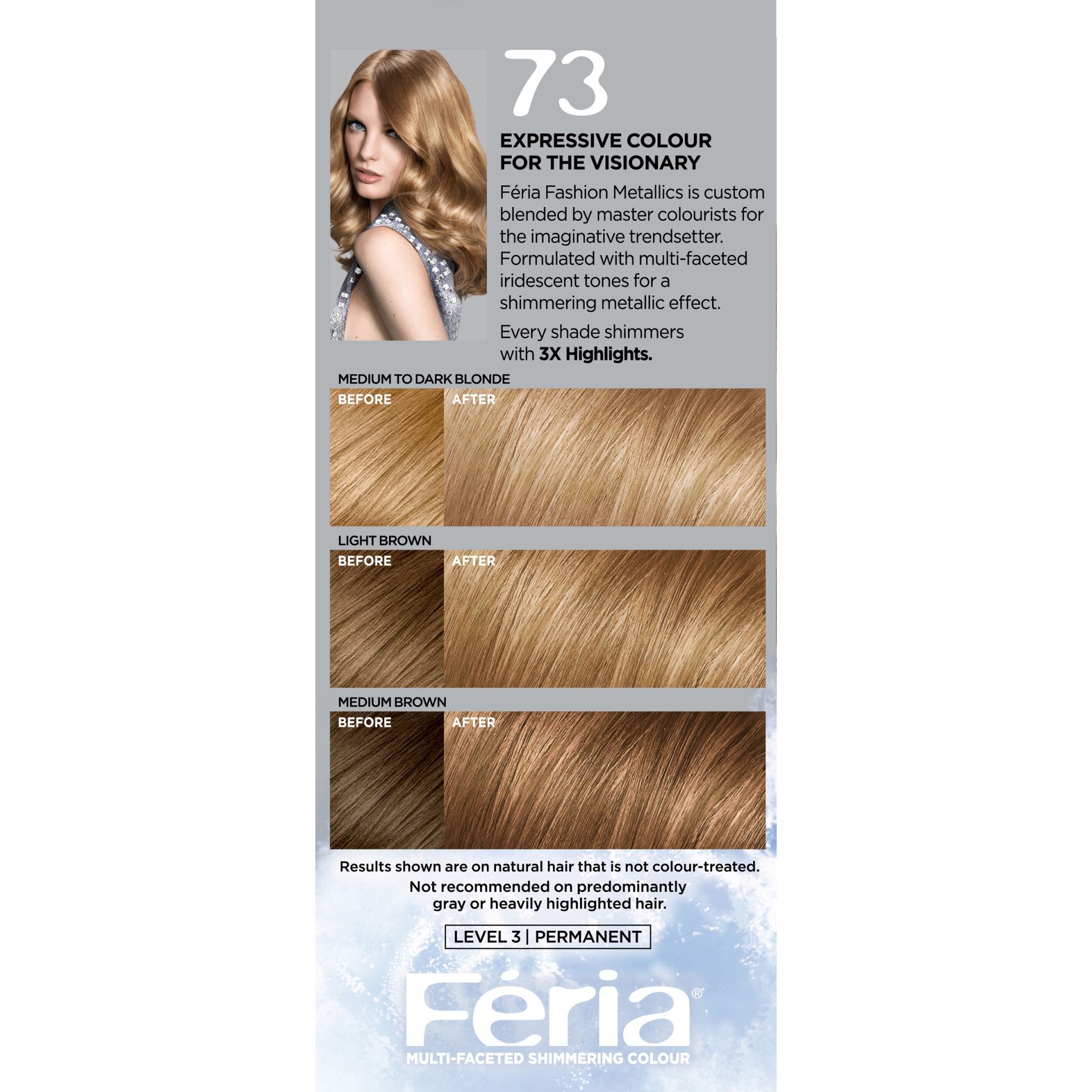 slide 5 of 8, L'Oréal Paris Feria Multi-Faceted Shimmering Color 73 Dark Golden Blonde, 1 ct