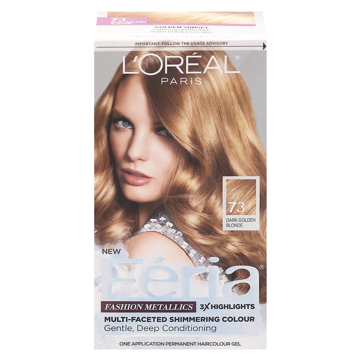 slide 1 of 13, L'Oréal Fería Dark Golden Blonde 73 Permanent Haircolour Gel 1 ea, 1 ct