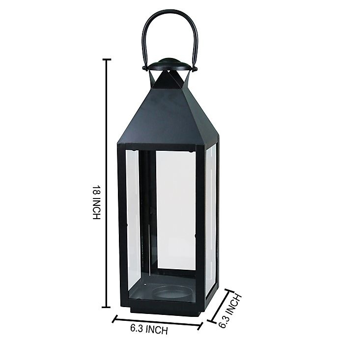 slide 2 of 3, Destination Summer Outdoor Large Metal Lantern - Black, 1 ct