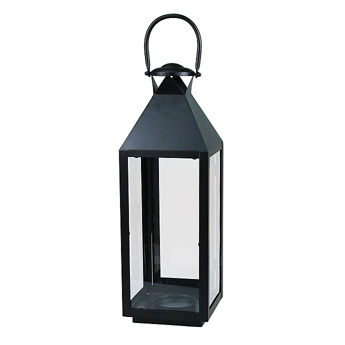 slide 1 of 3, Destination Summer Outdoor Large Metal Lantern - Black, 1 ct