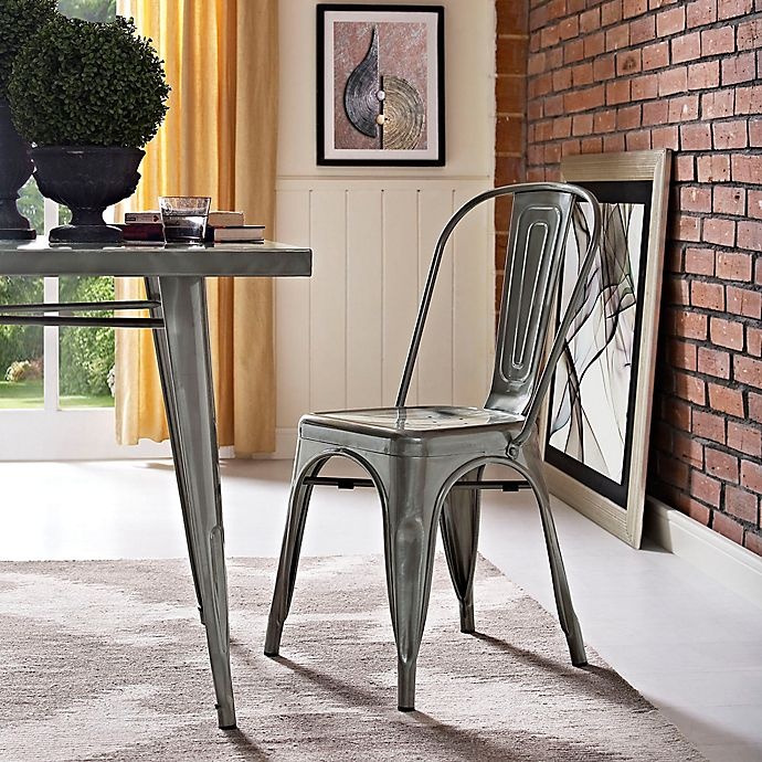 slide 4 of 4, Modway Promenade Steel Dining Side Chair - Gunmetal, 1 ct