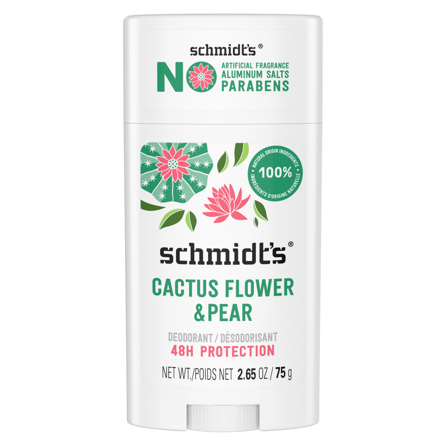 slide 4 of 5, Schmidt's 100% Natural Origin Ingredient Deodorant Stick Cactus Flower & Pear, 2.65 oz