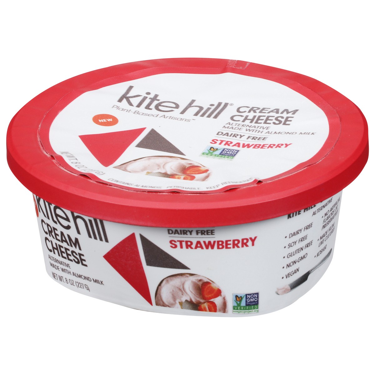 slide 3 of 9, Kite Hill Dairy Free Strawberry Cream Cheese Alternative 8 oz, 8 oz