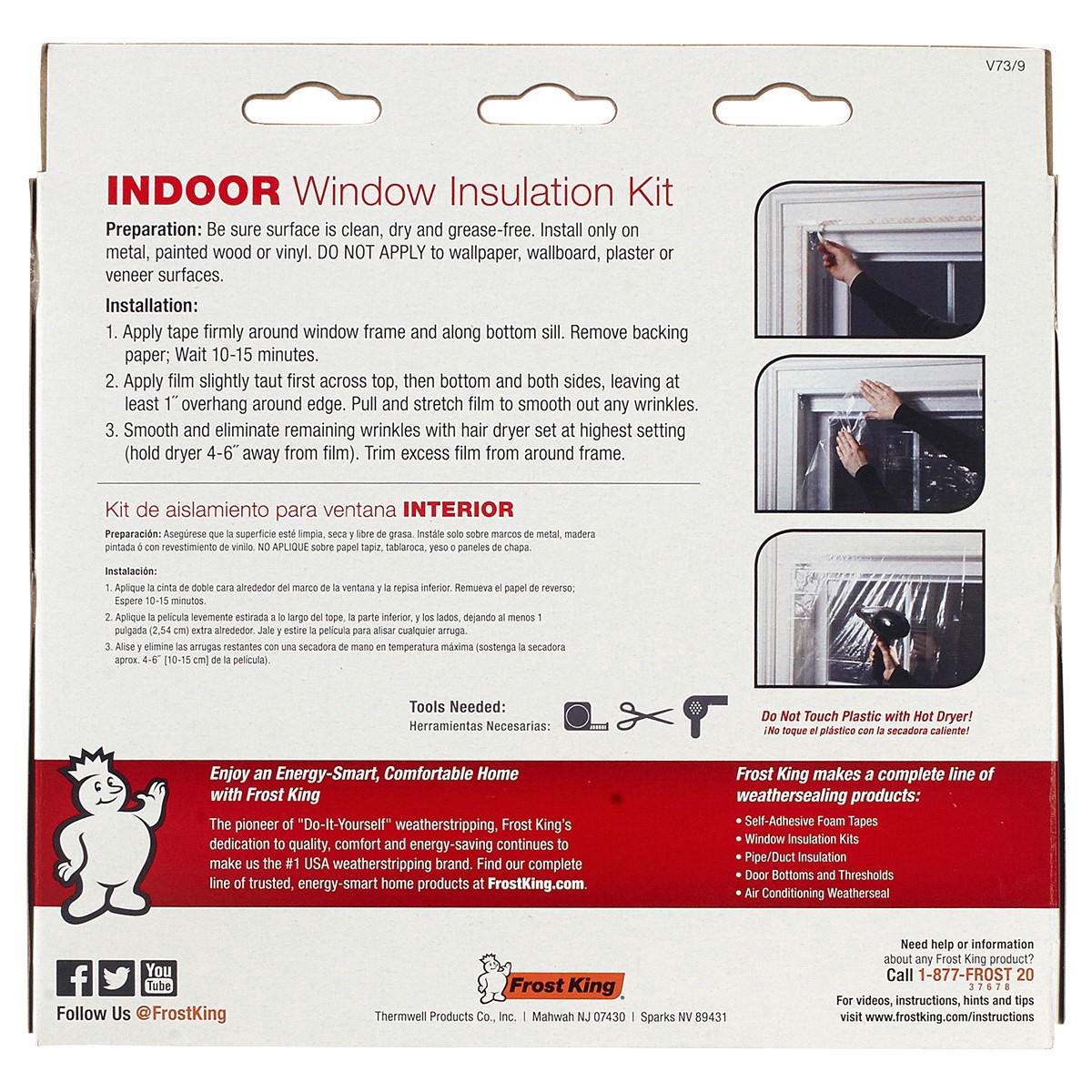 slide 2 of 5, Frost King Standard Size Shrink Window Insulation Kit, 42 in x 62 in