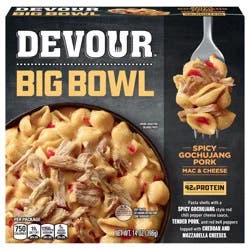 Devour Big Bowl Spicy Gochujang Pork Mac & Cheese, 14 oz Box