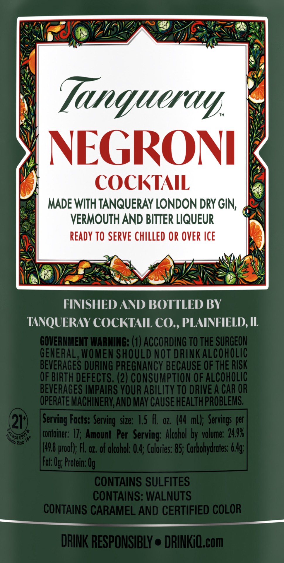 slide 3 of 3, Tanqueray Negroni Cocktail (Made with London Dry Gin), 750 mL, 750 ml