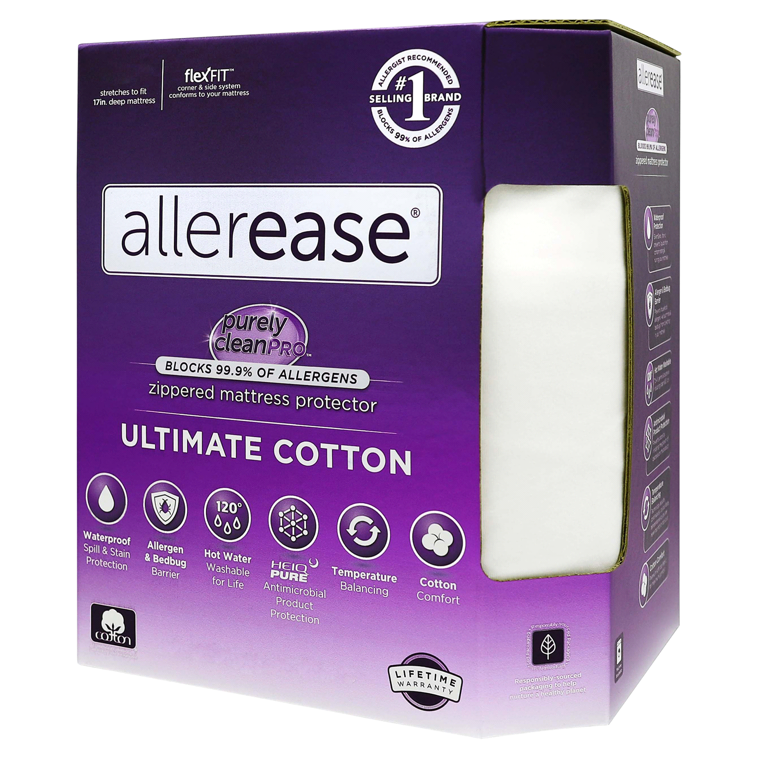 slide 1 of 8, Allerease Ultimate Cotton Mattress Cover, 1 ct