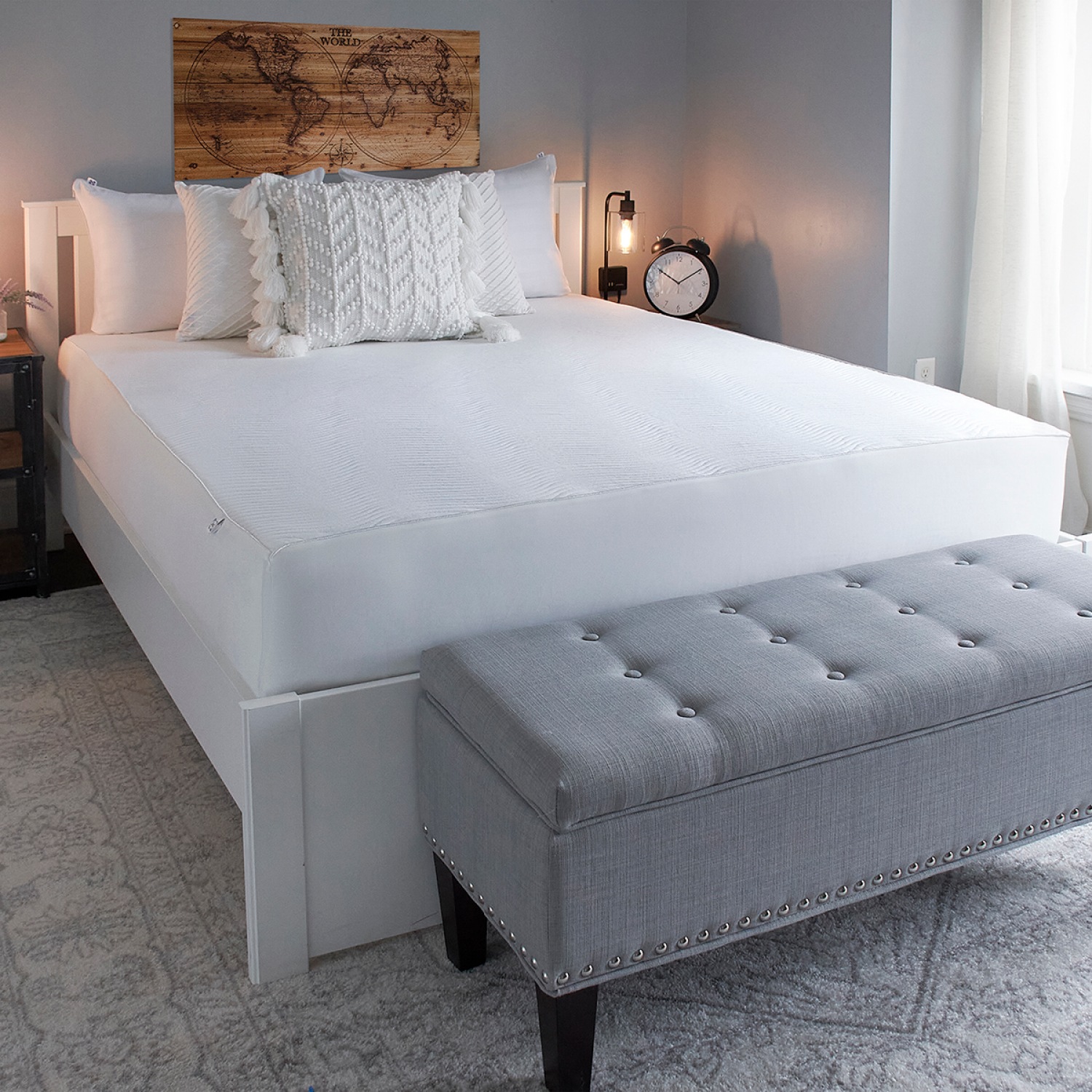 slide 3 of 5, Sealy Luxury Knit Fitted Mattress Protector, King, King Size