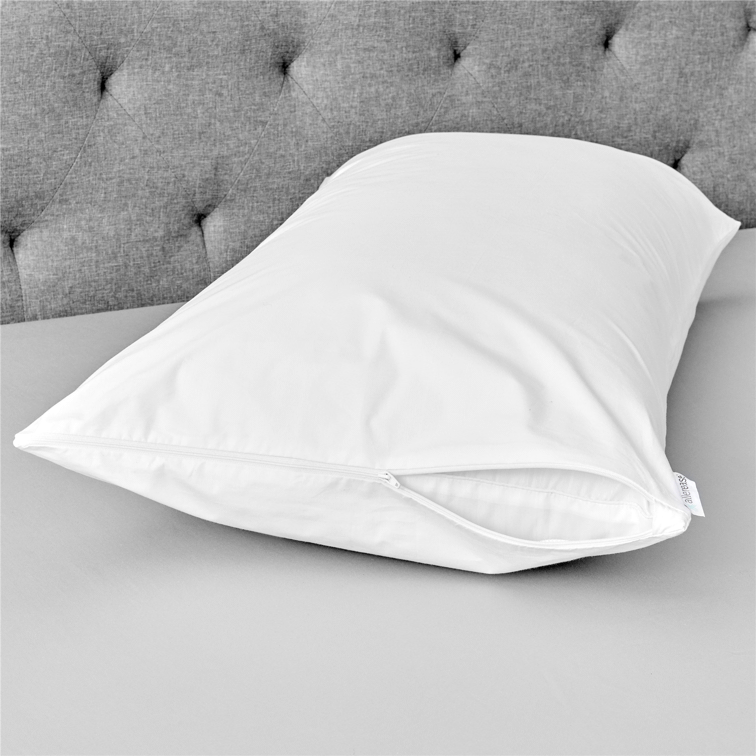 slide 2 of 4, AllerEase Waterproof Allergy Protection Zippered Pillow Protector, 1 ct