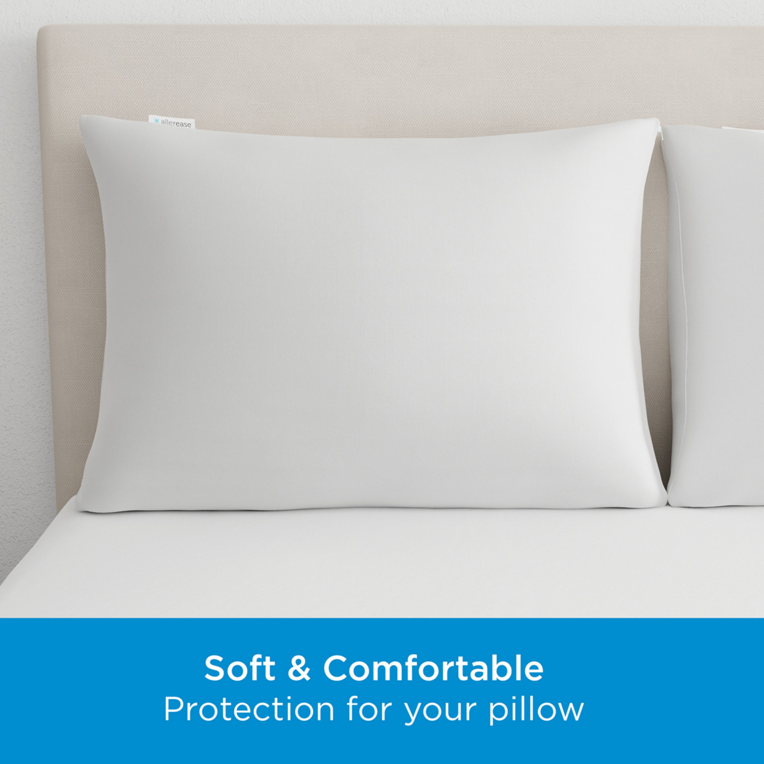 slide 3 of 7, AllerEase Waterproof Allergy Protection Zippered Pillow Protector, 1 ct