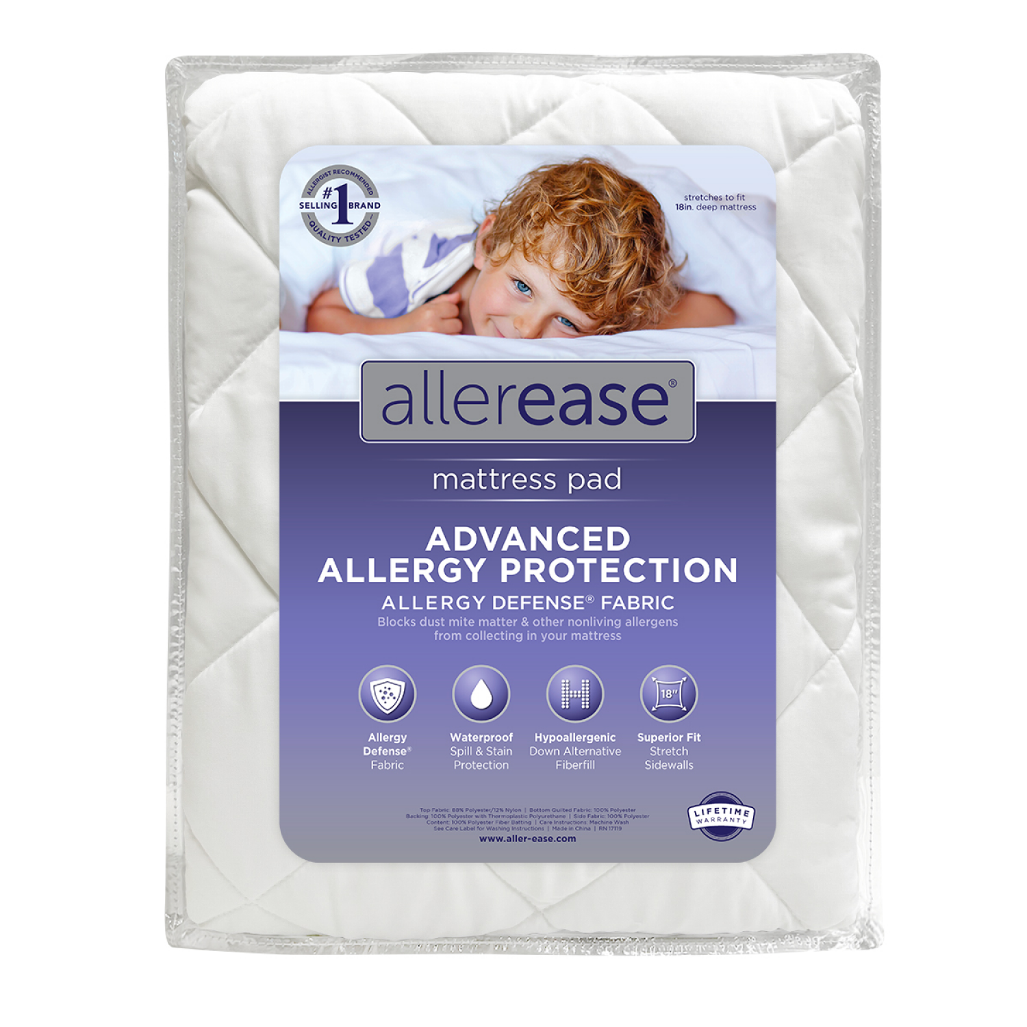 slide 1 of 6, AllerEase Advanced Allergy Protection Mattress Pad, 1 ct