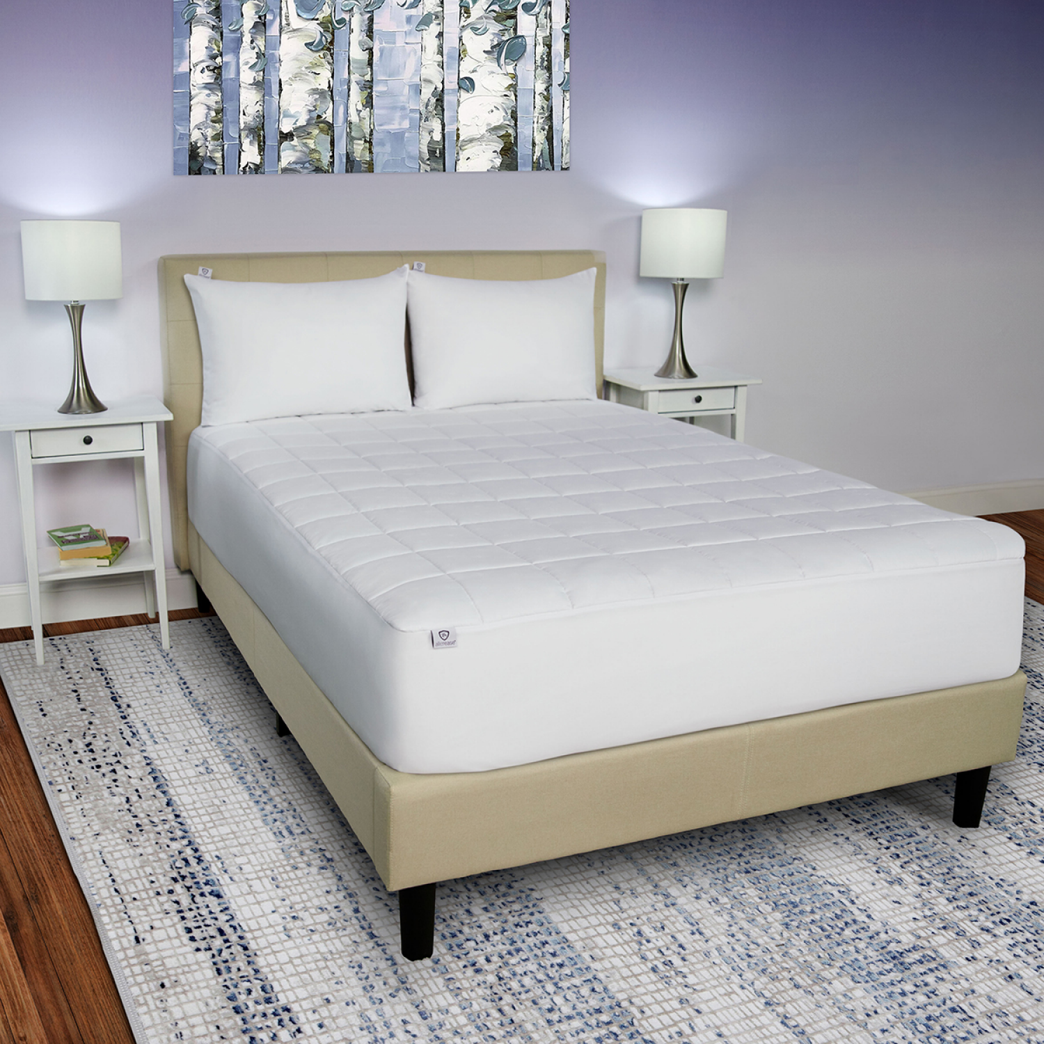 slide 2 of 5, AllerEase Total Allergy Defense Mattress Pad, King, King Size