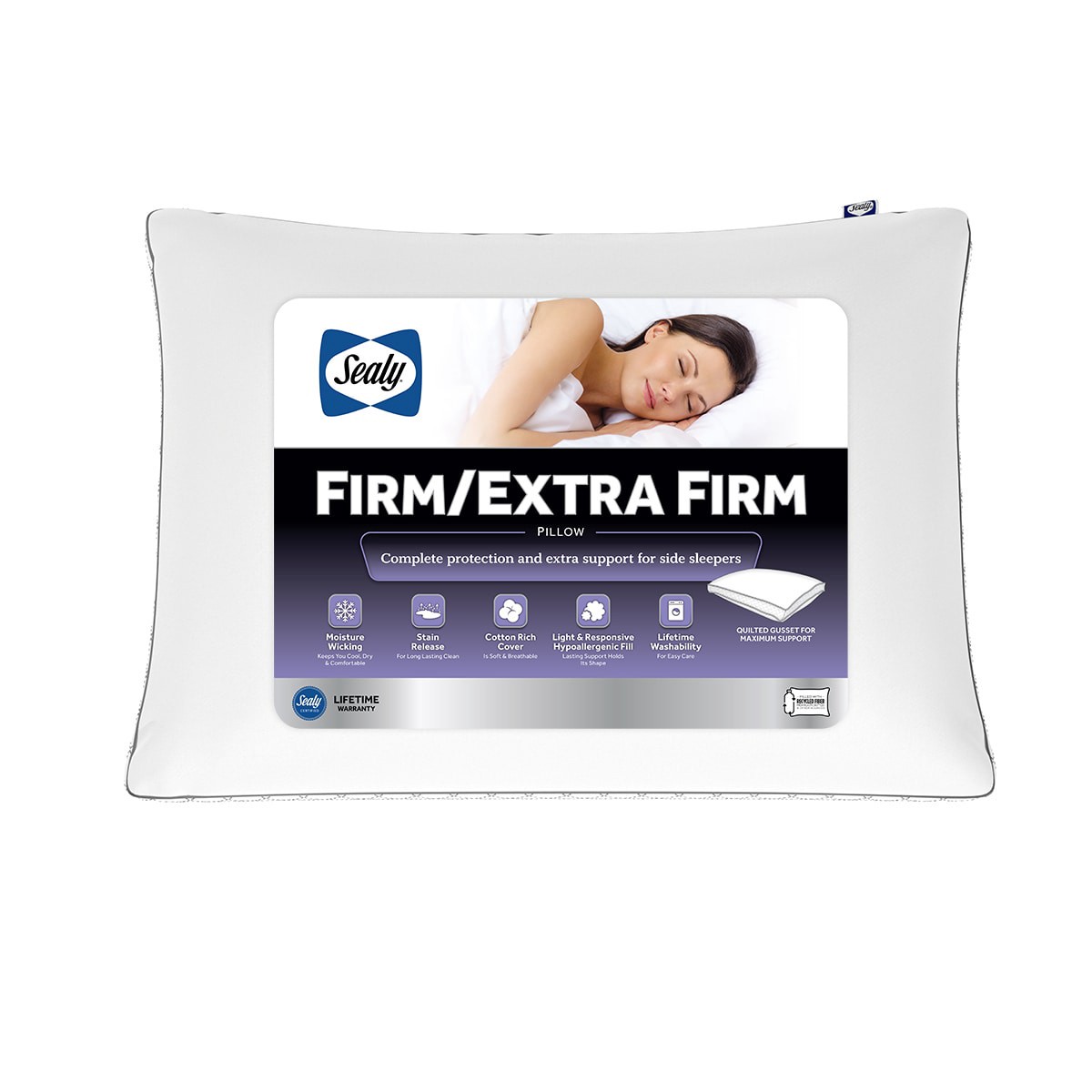 slide 1 of 29, Sealy Firm/Extra Firm Support Pillow, Jumbo, 1 ct