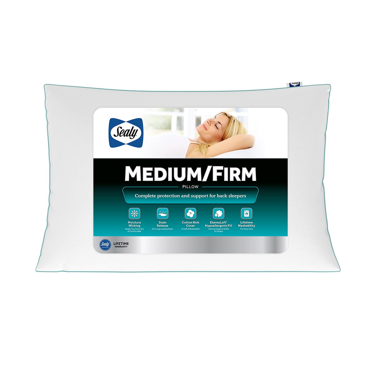 slide 1 of 17, Sealy Medium/Firm Support Pillow, Jumbo, 1 ct