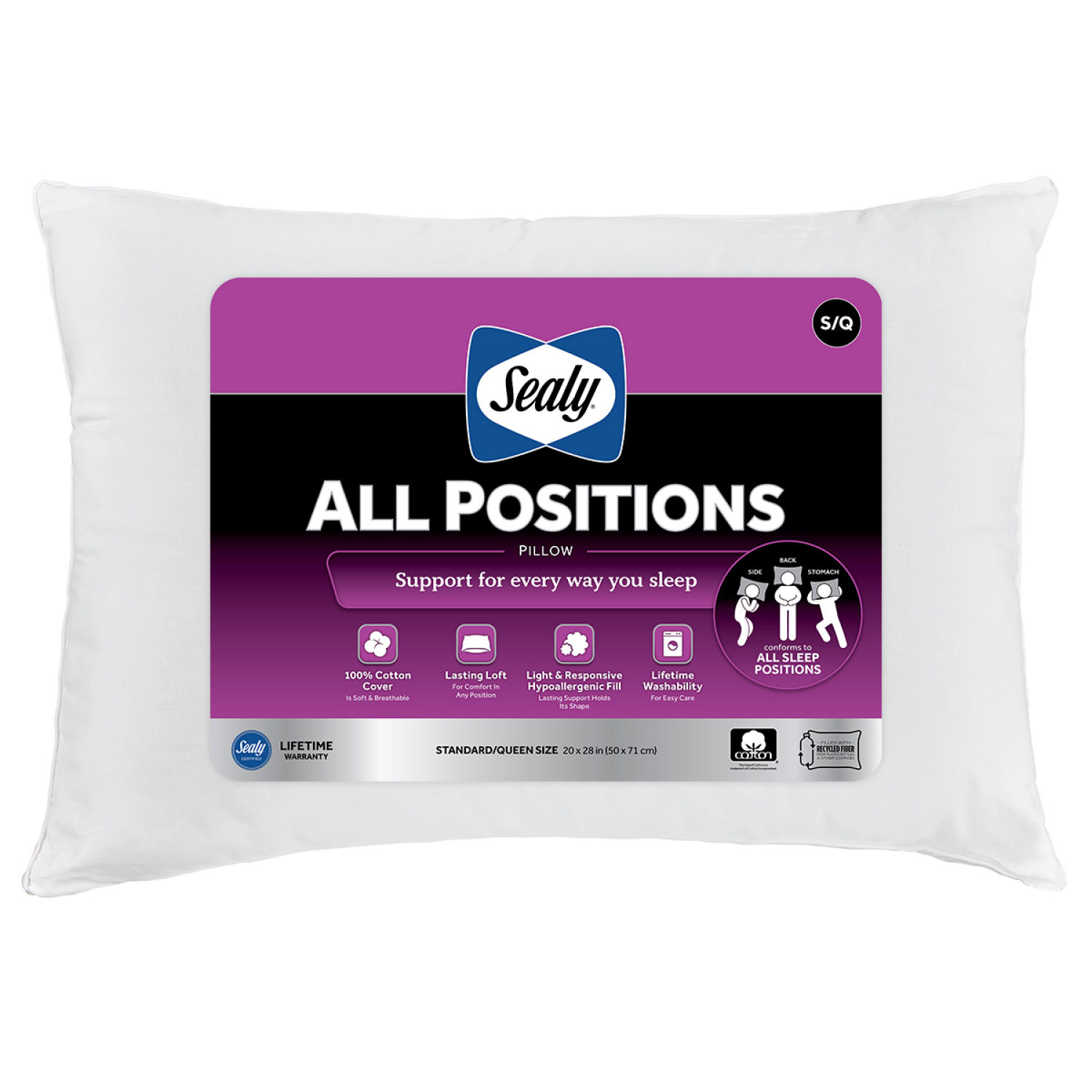 slide 1 of 6, Sealy All Positon Pillow, 1 ct