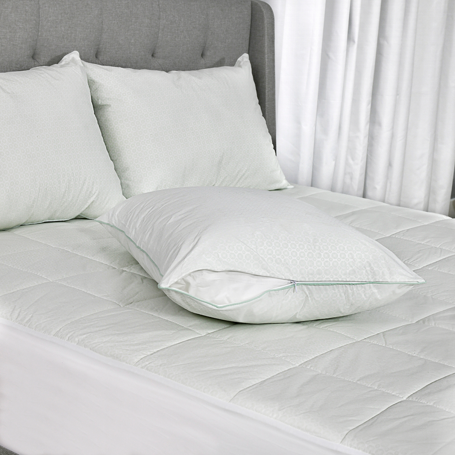 slide 4 of 4, AllerEase Standard Cooling Pillow Protector - Allerease, 1 ct