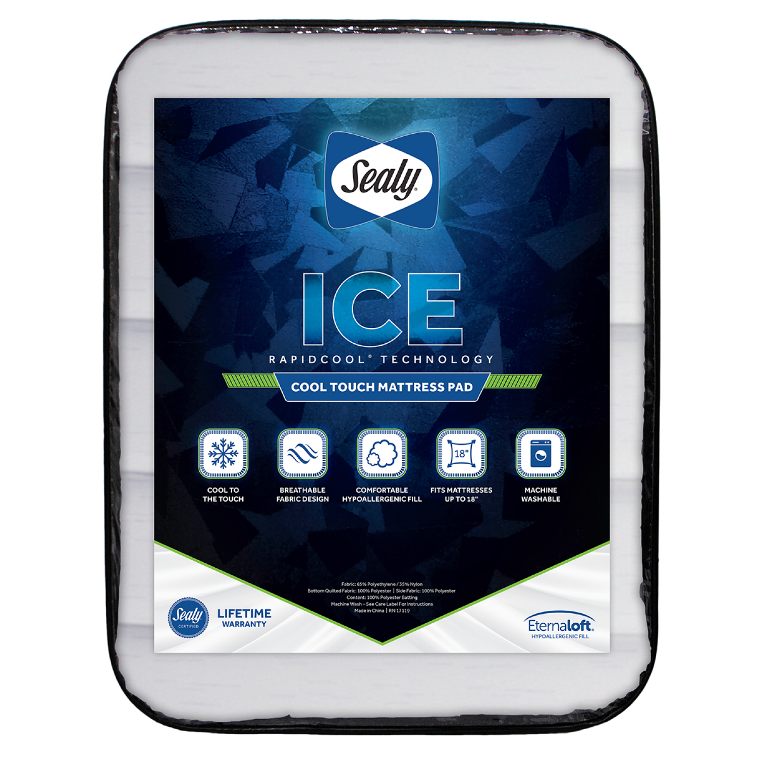 slide 1 of 6, Sealy Ice Cool Touch Mattress Pad, Queen, Queen Size