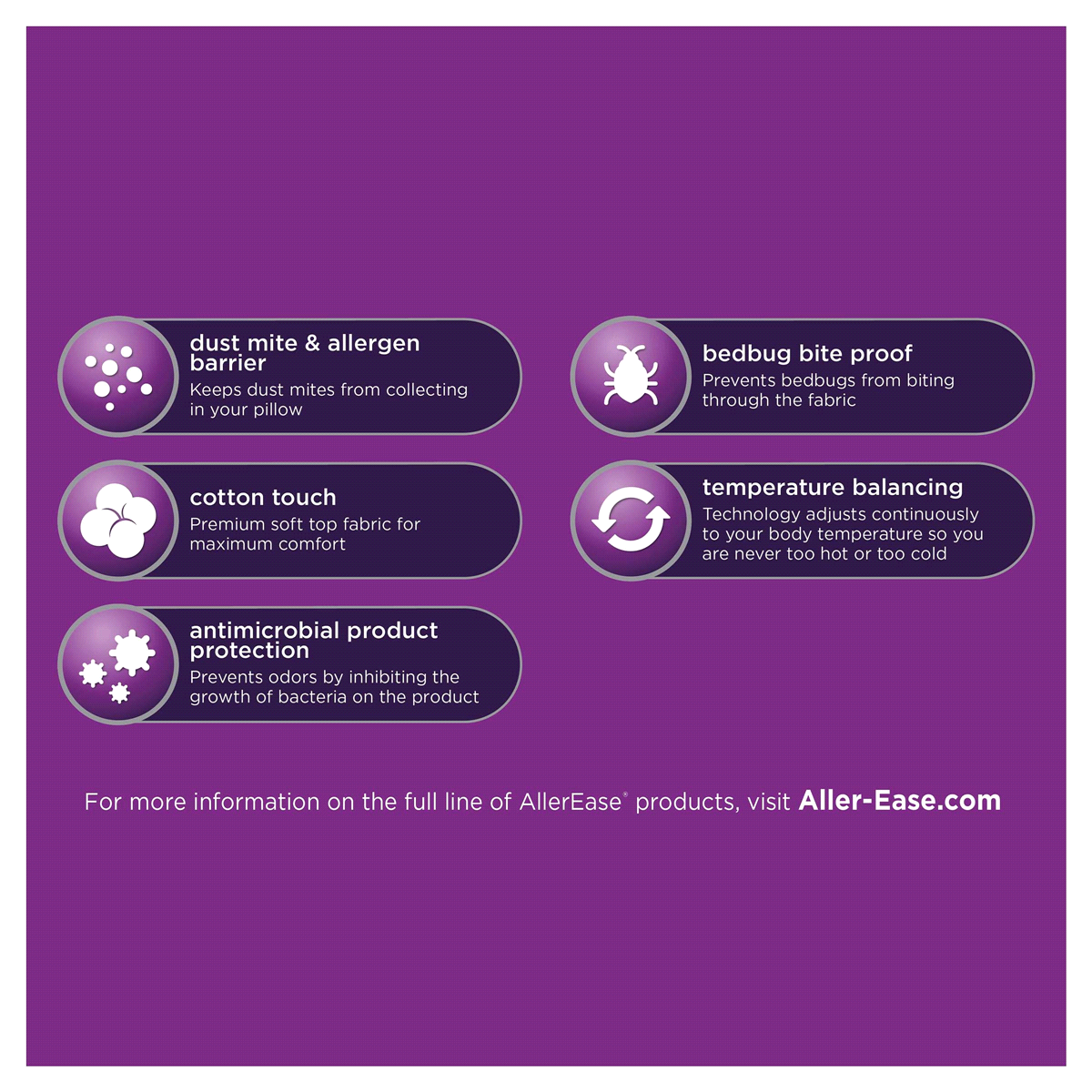slide 9 of 17, Allerease Zippered Pillow Protector, Standard/Queen, 1 ct