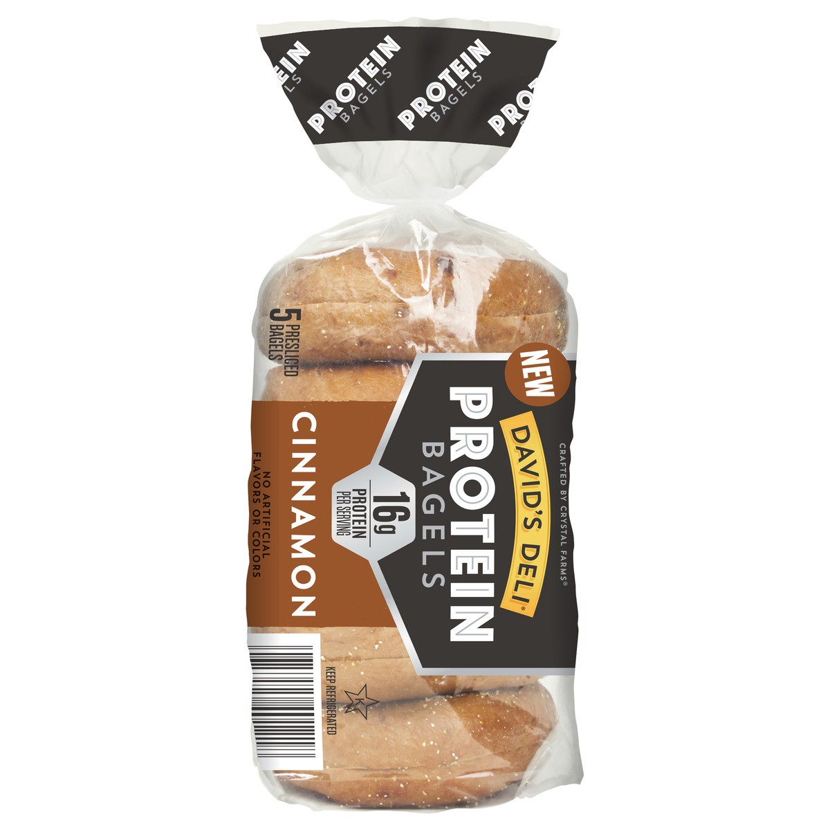slide 1 of 10, David's Deli Protein Bagels, Cinnamon 5 ct, 14.25 oz