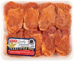 H-E-B Simply Seasoned Boneless Pork Ribeye Chops - Texas Style BBQ - Value Pack