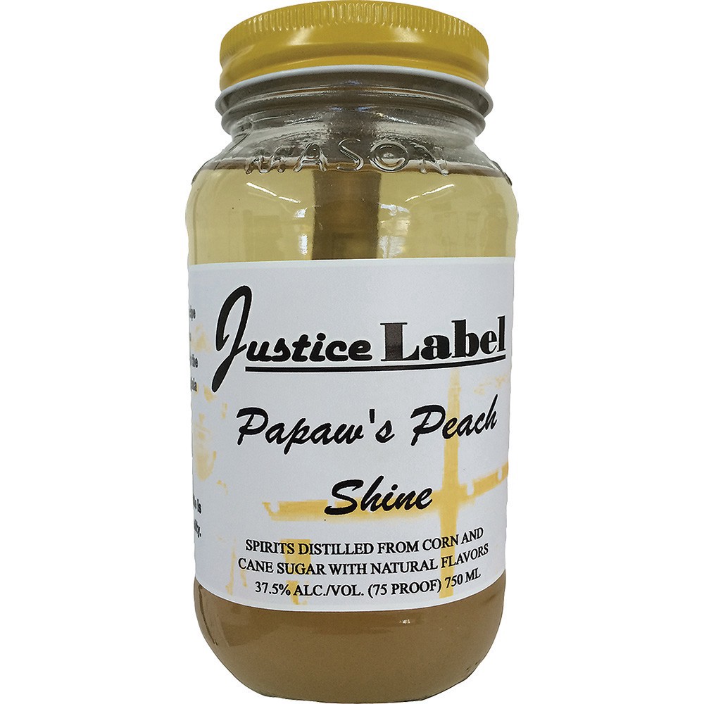 slide 1 of 1, Justice Label Papaw's Peach Shine, 750 ml