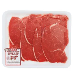 H-E-B Beef Round Tip Steak for Milanesa Wafer Thin Value Pack, USDA Select