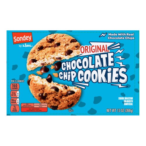 slide 1 of 1, Sondey chocolate chip original cookies, 5.2 oz