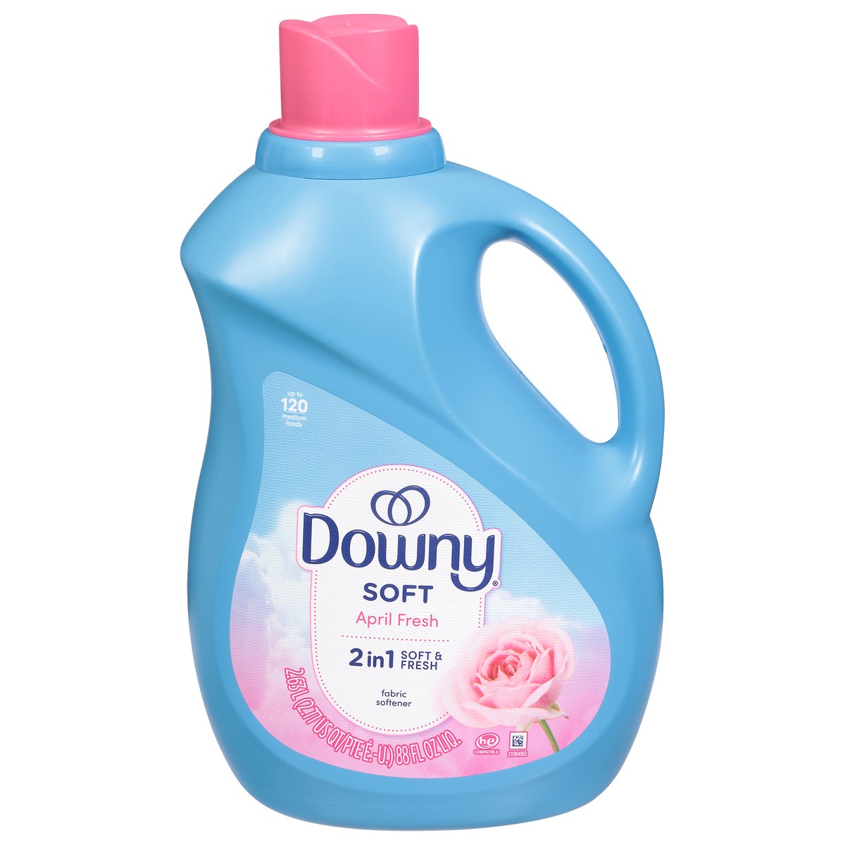 slide 1 of 14, Downy 2 in 1 Soft April Fresh Fabric Softener 2.77 qt, 2.77 qt