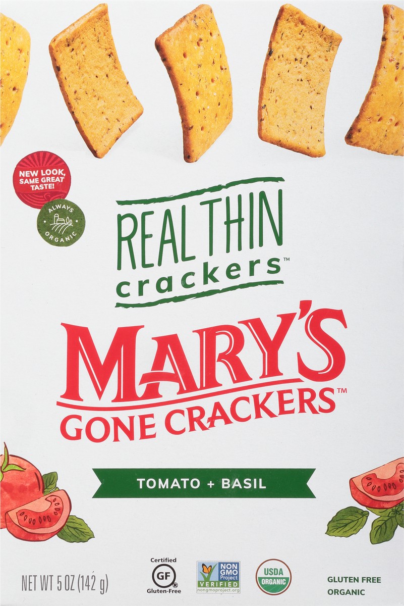 slide 10 of 12, Mary's Gone Crackers Gluten Free Real Thin Cracker Tomato Basil, 5 oz