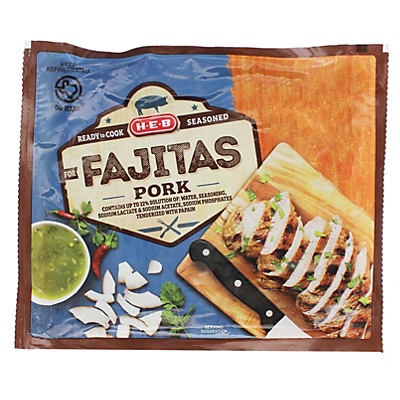 slide 1 of 1, H-E-B Seasoned Pork for Fajitas Value Pack, per lb