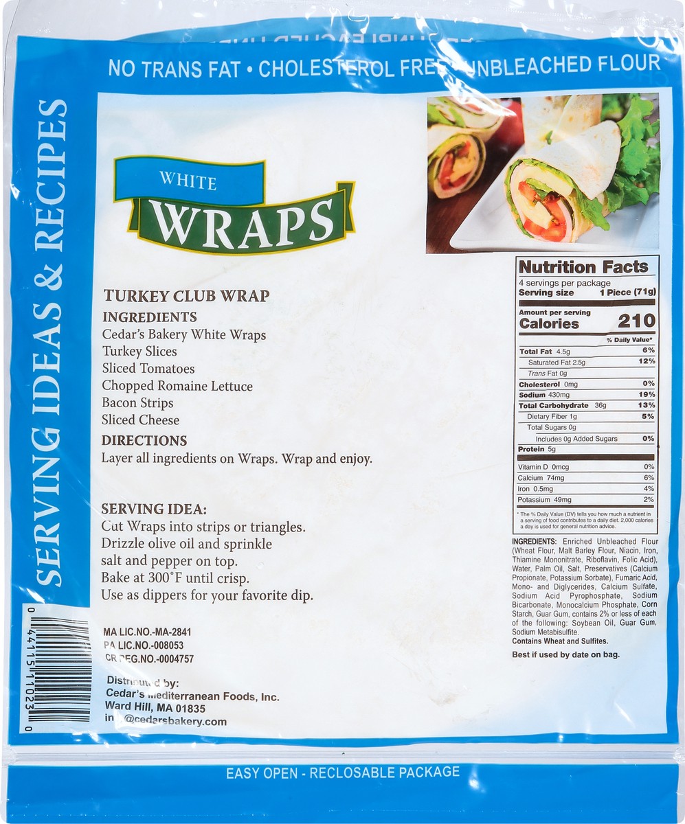 slide 3 of 10, Cedar's Bakery White Wraps, 10 oz