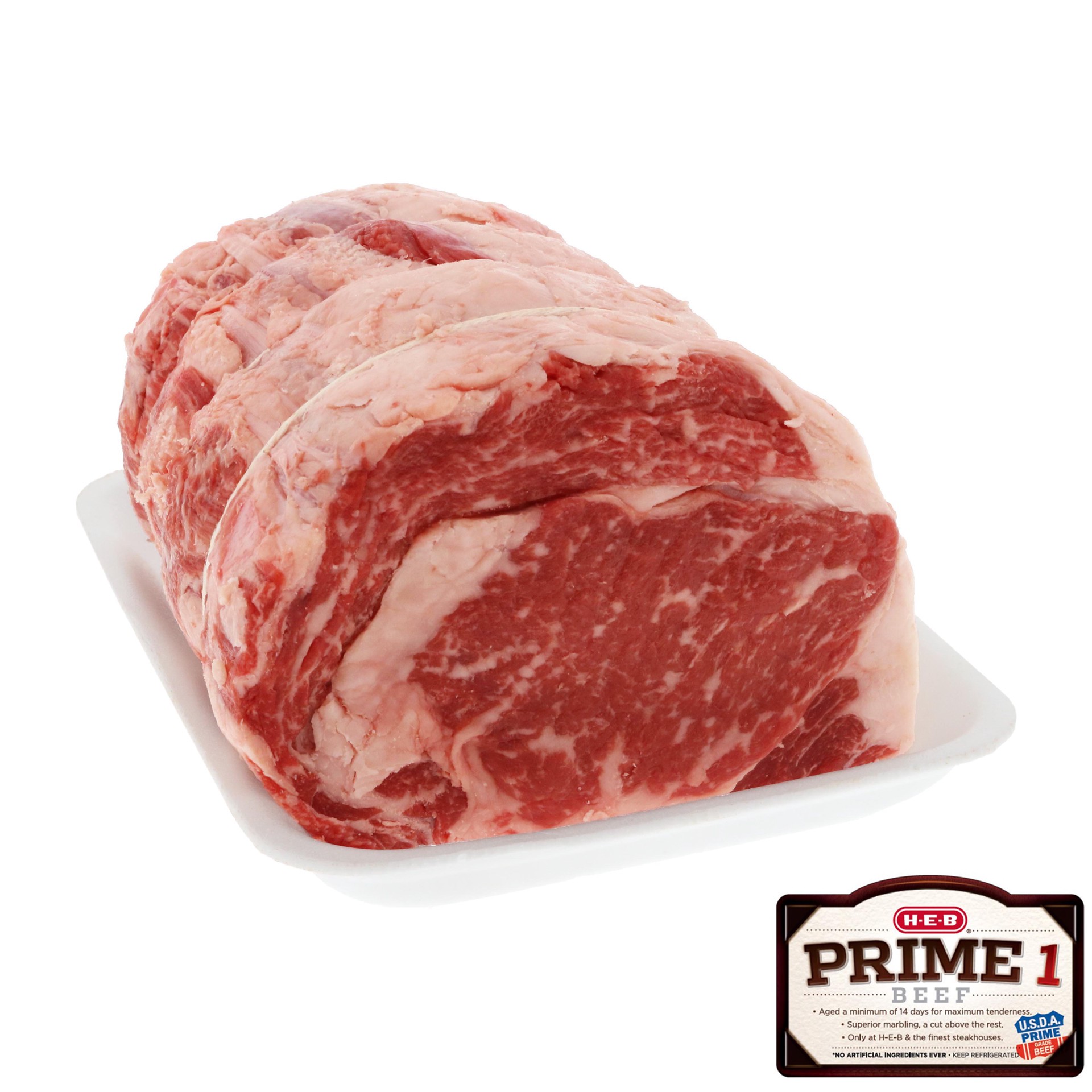 slide 1 of 1, H-E-B Prime 1 Beef Boneless Large End Ribeye Roast, per lb