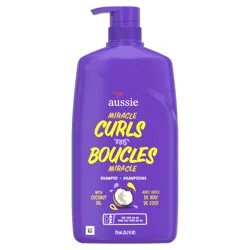 Aussie Miracle Curls Shampoo for Curly Hair with Coconut Oil, Paraben Free, 26.2 oz, 778 ml