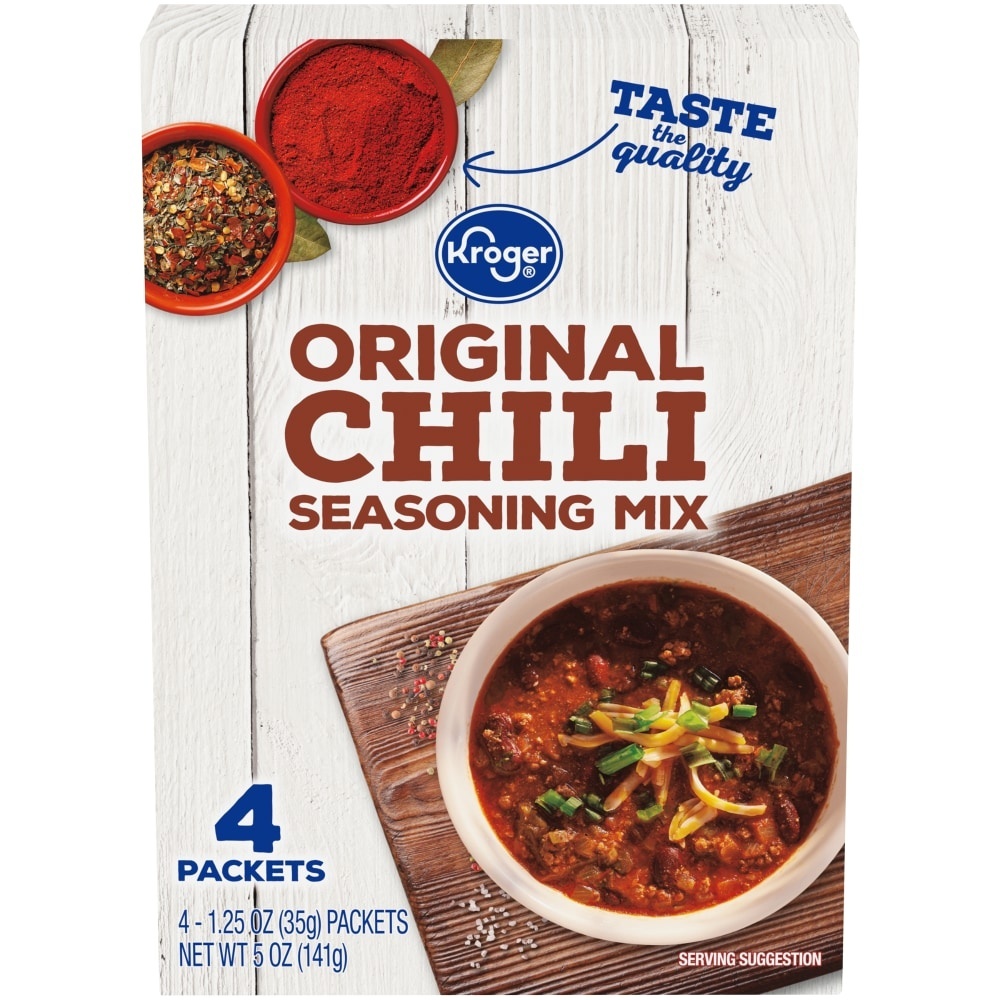 slide 1 of 1, Kroger Original Chili Seasoning Mix Packets, 4 ct; 1.25 oz