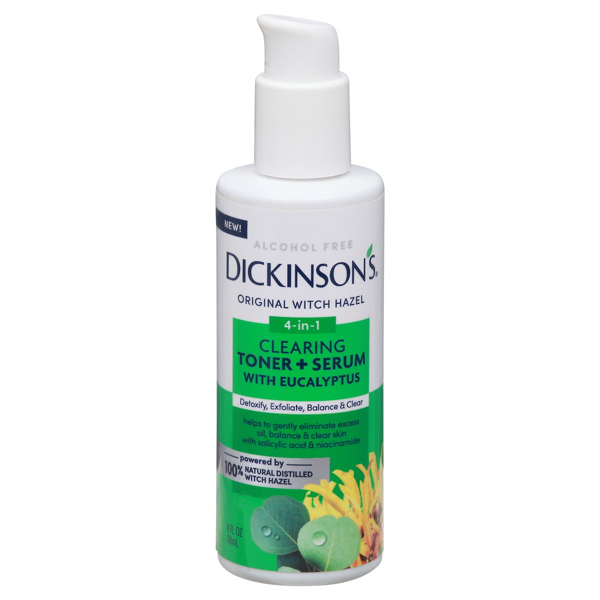 slide 10 of 12, Dickinson's Dickinsons Dickinson's Toner + Serum, Clearing, With Eucalyptus, 4-In-1, 4 fl oz