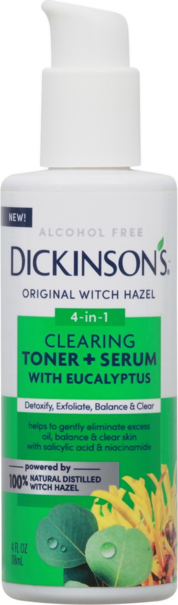 slide 3 of 12, Dickinson's Dickinsons Dickinson's Toner + Serum, Clearing, With Eucalyptus, 4-In-1, 4 fl oz