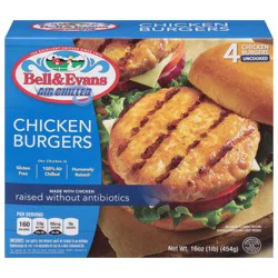 Bell & Evans Uncooked Air Chilled Chicken Burgers